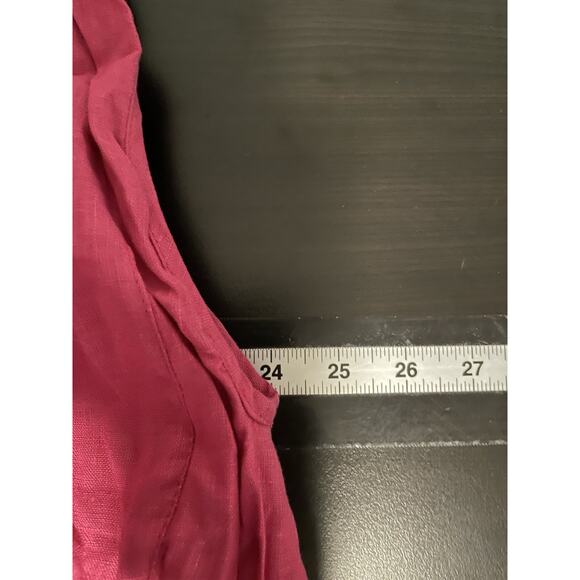Beardsley Womens Top One Size Fuschia Linen Cap Sleeve Relaxed Boxy Lagenlook - Picture 4 of 6
